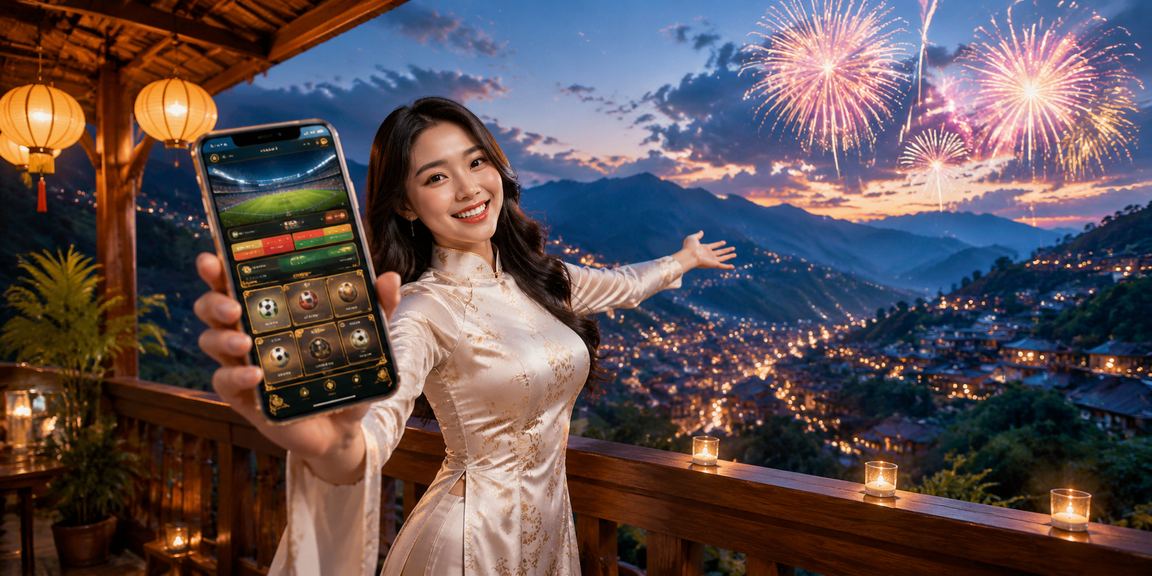 Khung cảnh người chơi cá cược thể thao tại Sapa trong trang phục truyền thống áo dài